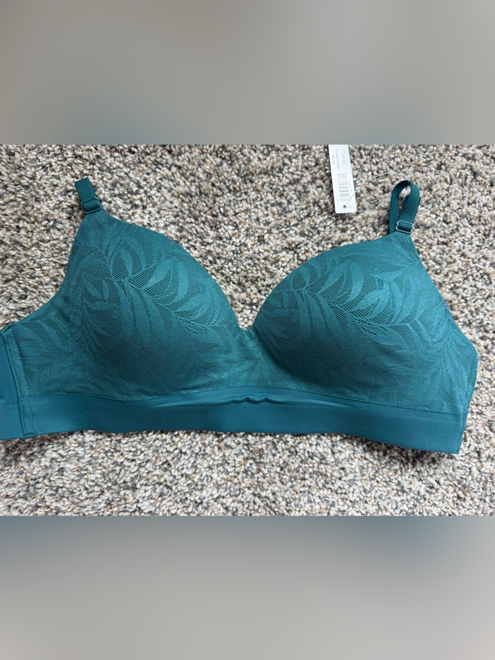 Soma Teal Lace-Texture Seamless Underwire Bra
